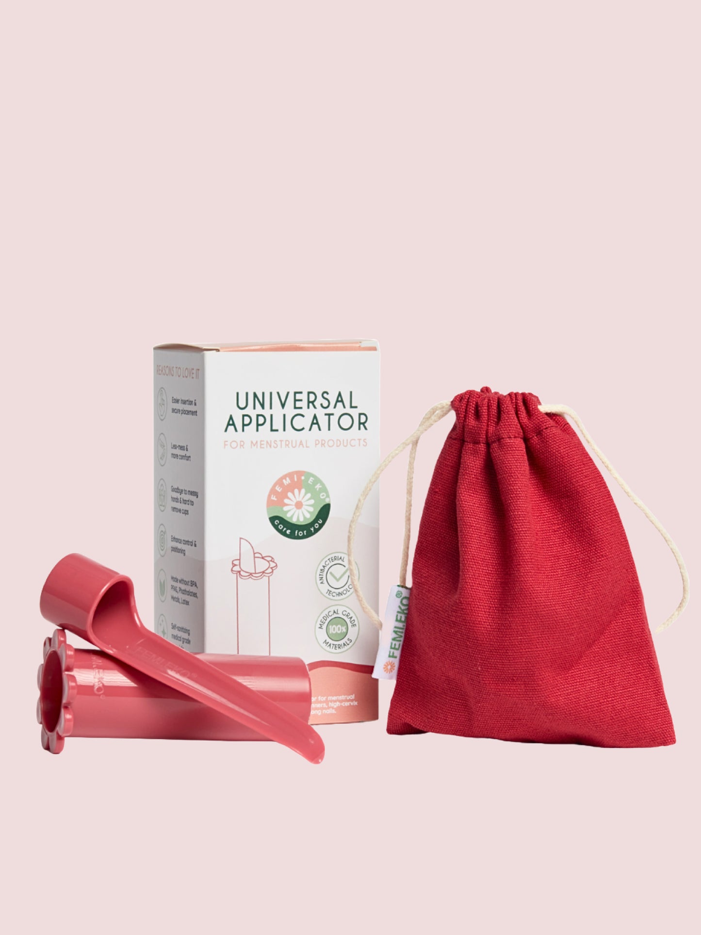 Femi.eko universalus aplikatorius menstruacijų priemonėms