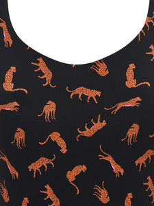 🩸🩸🩸🩸🩸🩸 MODIBODI maudymosi kostiumėlis mergaitėms One Piece ( gausiam kraujavimui / leopardo juoda )