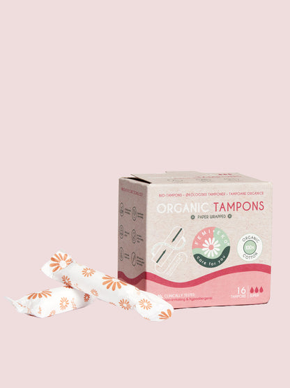 Organinės medvilnės tamponai (16vnt.)