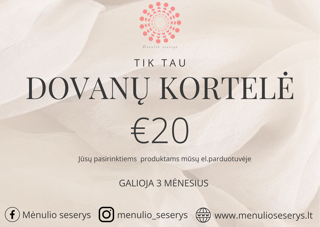 Dovanų kortelė - 20eur