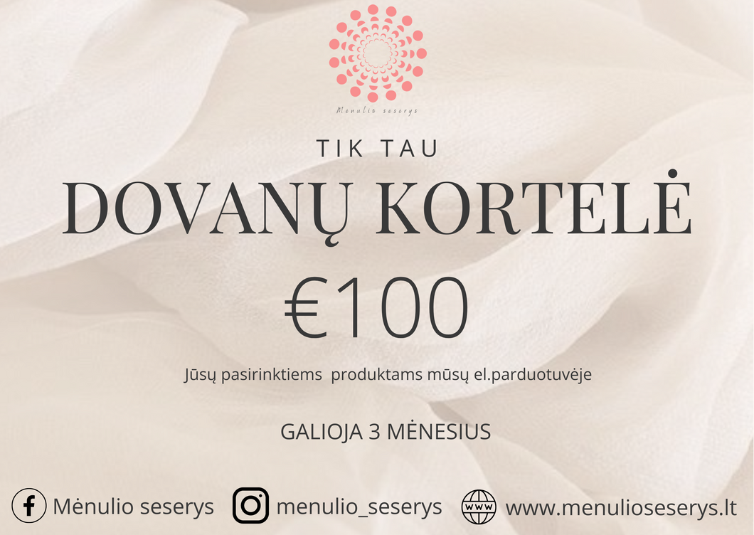 Dovanų kortelė - 100 eur