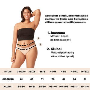 🩸🩸 MODIBODI - Maudymosi kelnaitės Brazilian Brief LM (vidutiniam kraujavimui / juodos spalvos)